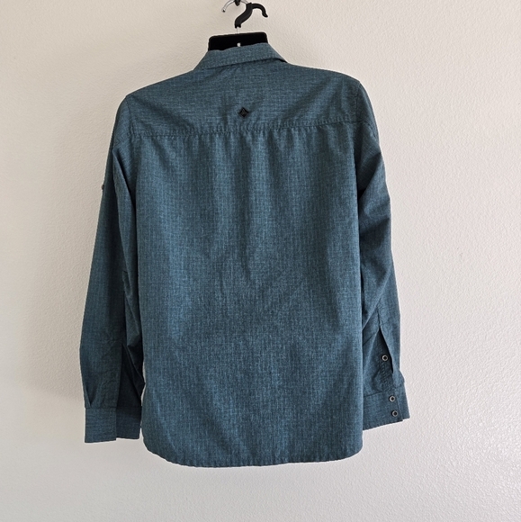 Prana Button Up Roll Tab Sleeve Shirt Outdoor Hiking  Camping Size Medium - Picture 4 of 15